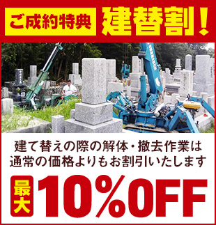 建て替え割　建て替えの際の解体・撤去作業は通常の価格よりも割引いたします