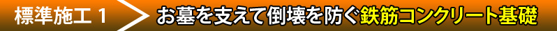 1　お墓を支えて倒壊を防ぐ鉄筋コンクリート基礎