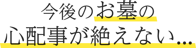 今後のお墓の心配事が絶えない...
