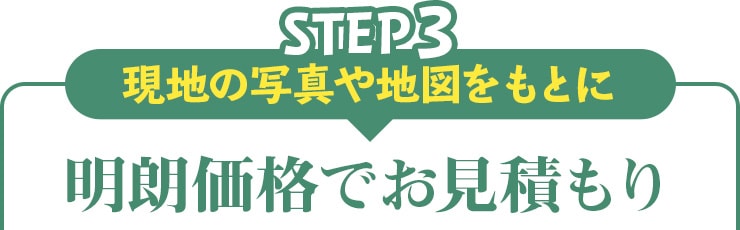 step03 現地の写真や地図をもとに 明朗価格でお見積もり